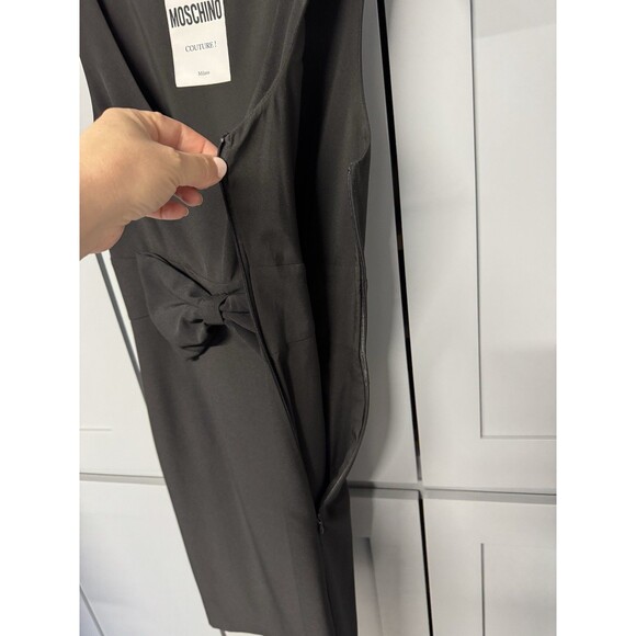 Moschino Black Couture Bow Front Dress Size 6 Side Zip Sleeveless Formal Party - Picture 11 of 14